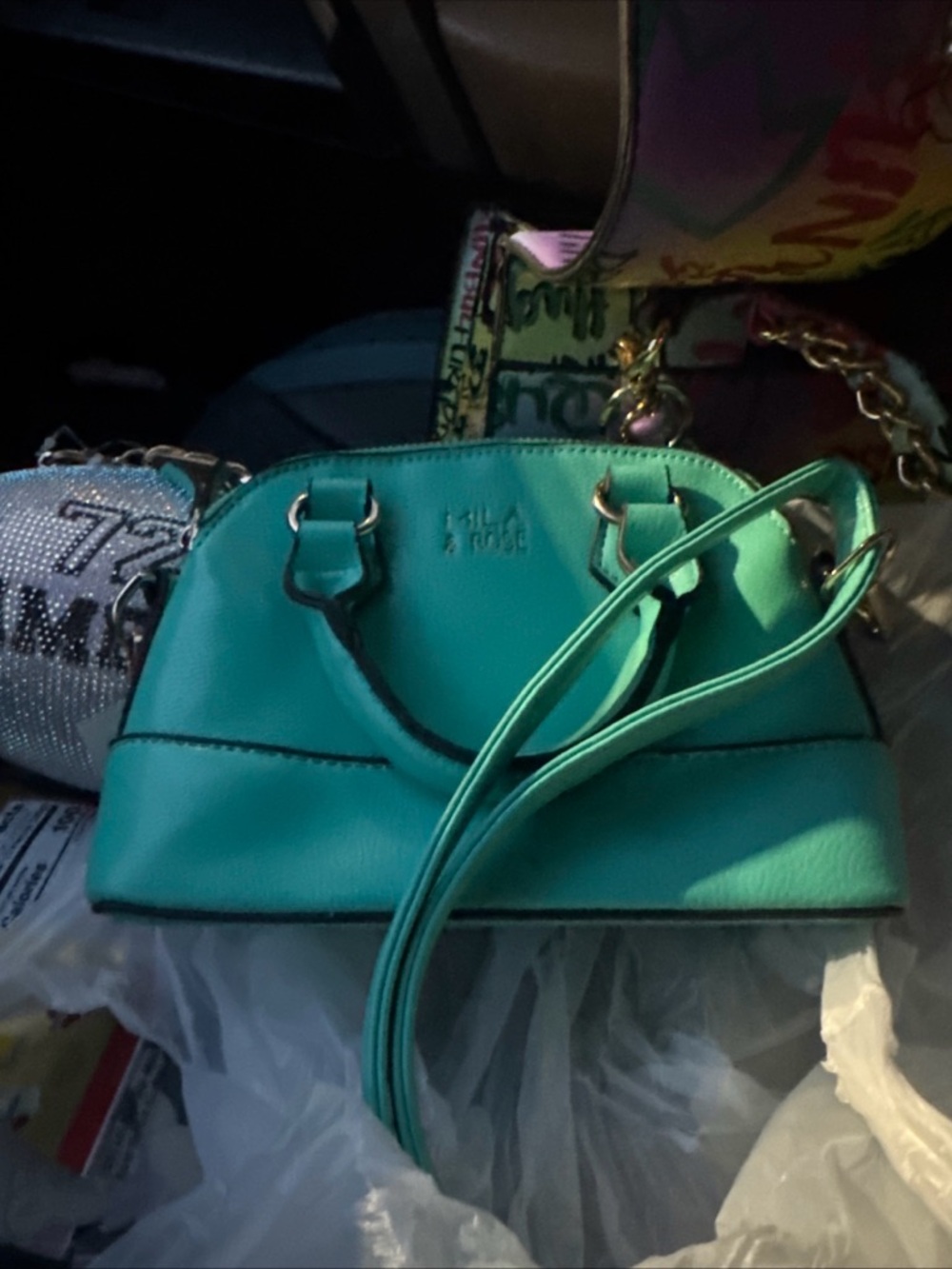 Aqua Dome Crossbody Satchel